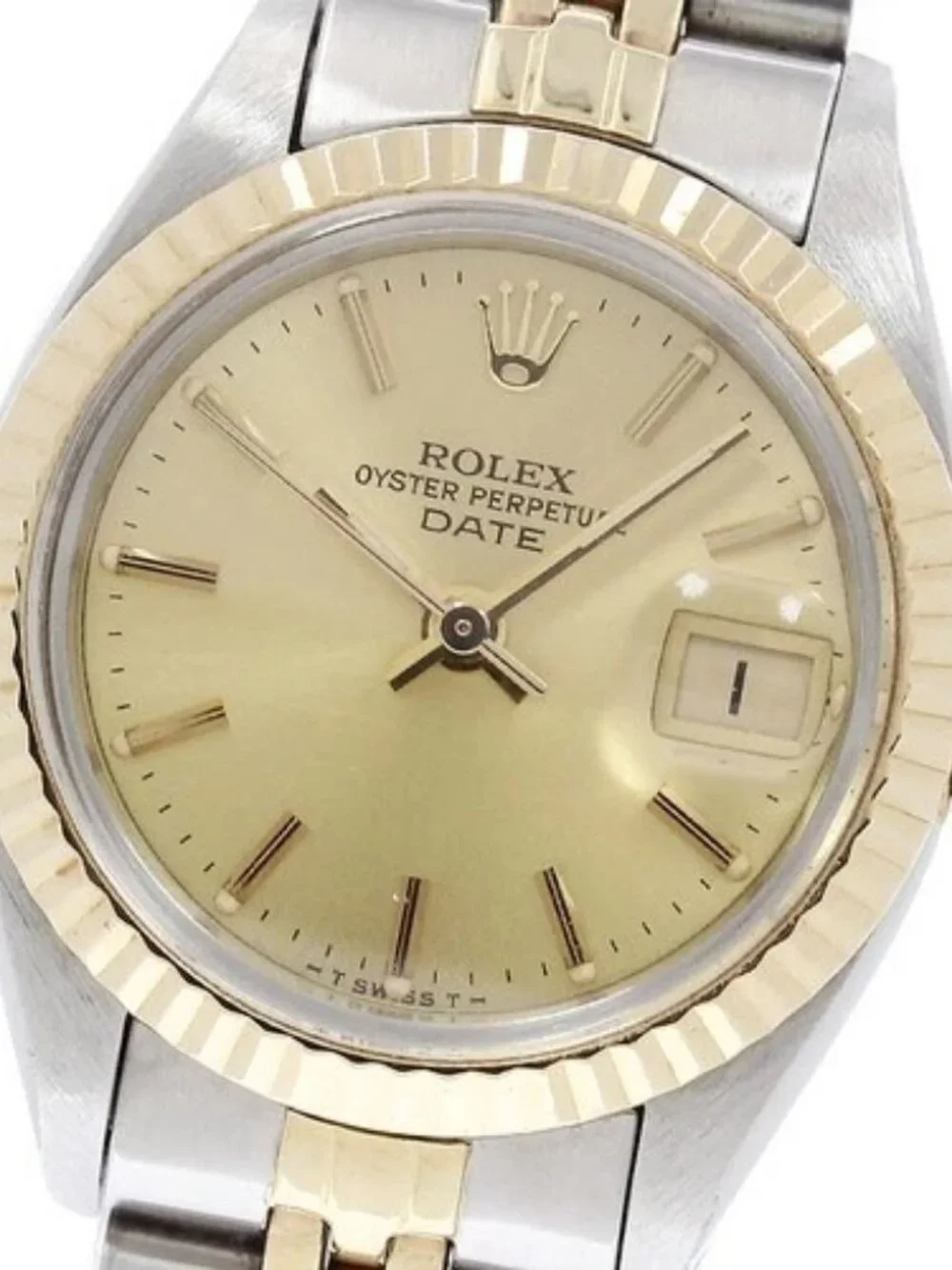 ROLEX Oyster Perpetual Date 6917/3 YG bezel Automatic Ladies Watch_964941